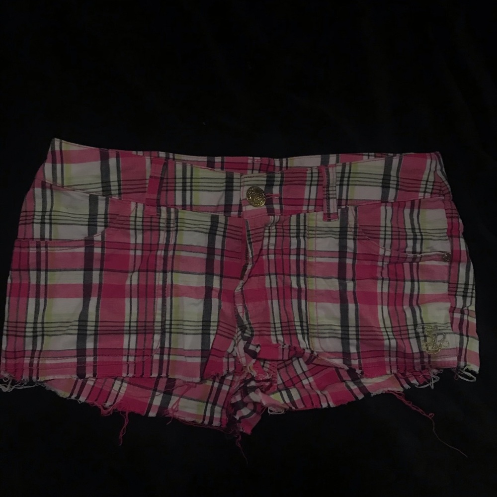 Low rise South Pole Pink Plaid Women's Shorts